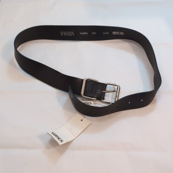 Versus Versace Solid Leather Belt Size 80/95 - Picture 1 of 9